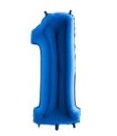 Bir Rakam Mavi folyo rakam balon 40 inch 100 cm