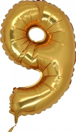 Dokuz rakam altn gold folyo thal kaliteli 14 inc 38 cm folyo balon