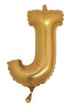 J harfi altn gold folyo balon sper kalite 14 inc 38 cm
