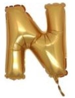 N harfi altn gold folyo balon sper kalite 14 inc 38 cm