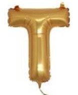 T harfi altn gold folyo balon sper kalite 14 inc 38 cm