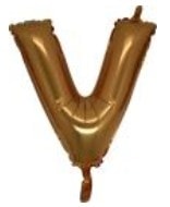 V harfi altn gold folyo balon sper kalite 14 inc 38 cm
