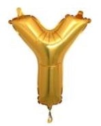 Y harfi altn gold folyo balon sper kalite 14 inc 38 cm